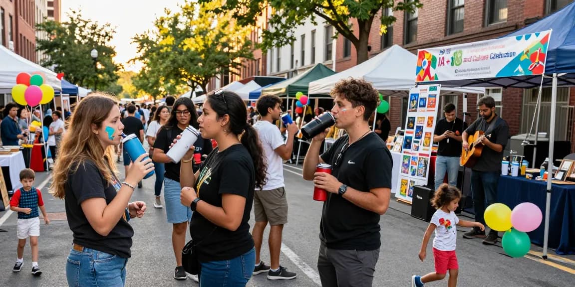 Community festival celebrating local art and culture with IA +18 theme.