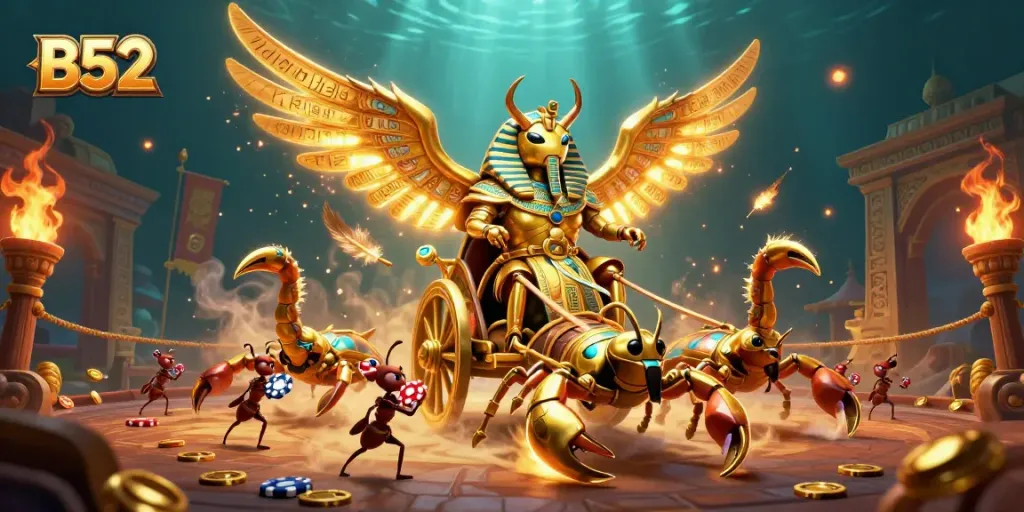 Experience the thrill of B52 casino with vibrant scenes of action and vibrant gaming elements.