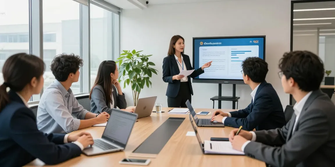 Engaging professionals advertising their services during a business meeting