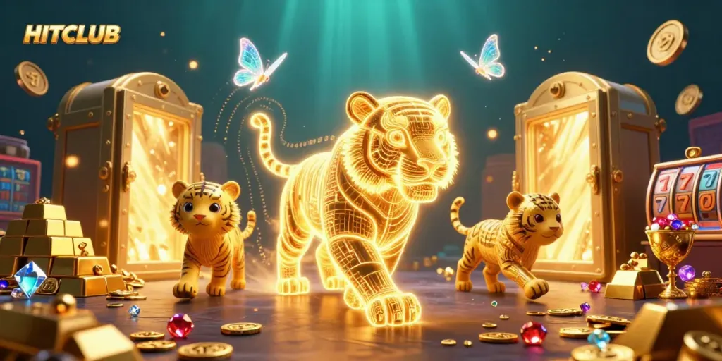 Engage in online gambling at HITCLUB featuring vibrant casino scenes and thrilling slot games.
