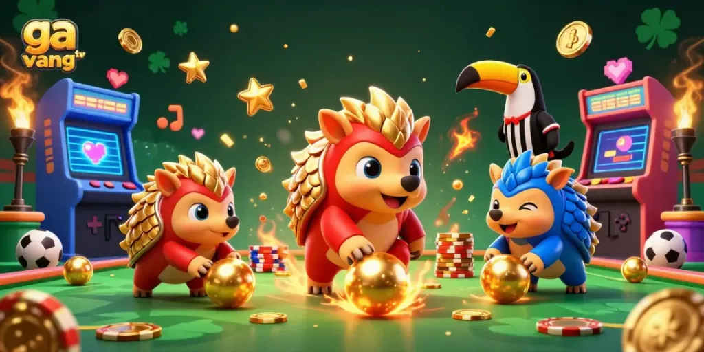 Engage with the exciting world of ga vang tv sports betting showcasing rival pangolins and gaming elements.