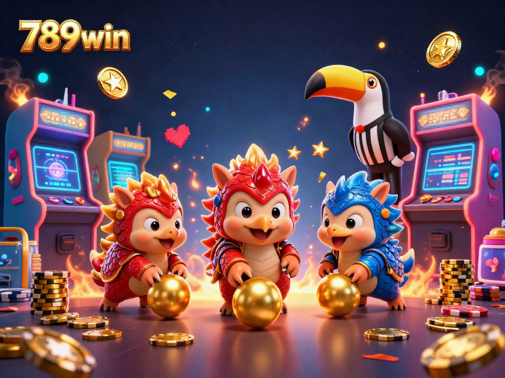 Watch 789win pangolins compete in an exciting casino-themed gaming scene filled with vibrant elements.
