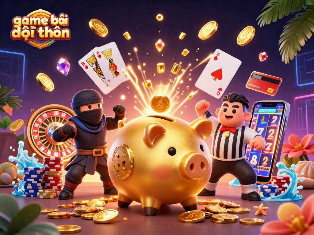 Experience the thrill of game bài đổi thưởng with dynamic characters and casino elements.