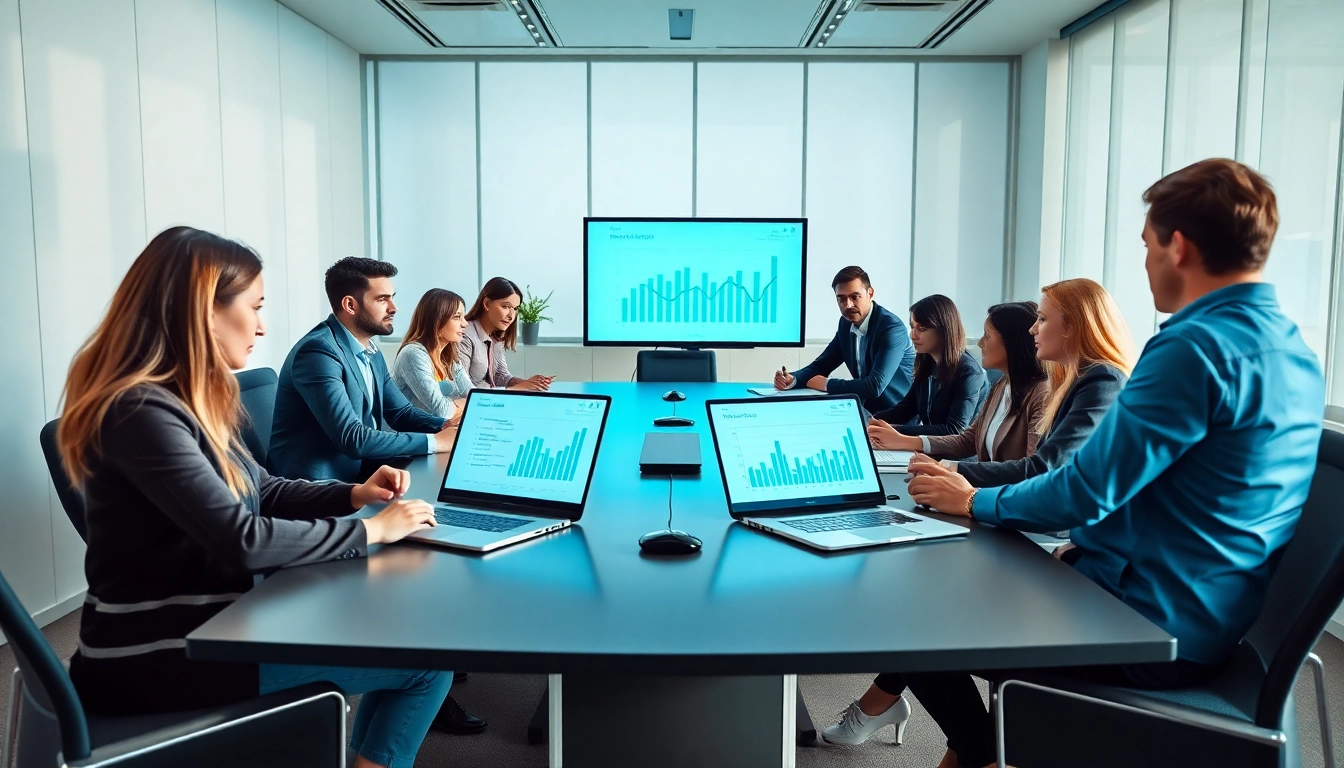 Professional workspace with a diverse team discussing AI +18 advancements.