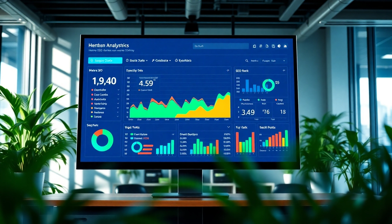 Visualize SEO Rank through engaging analytical data and charts displayed on a modern dashboard.