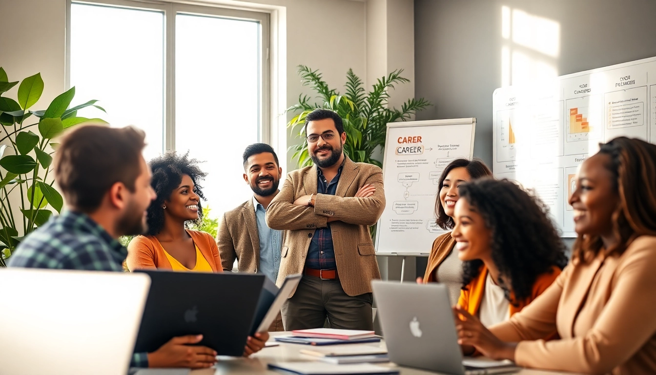 Learning how to find my perfect career with professional guidance in an engaging office setting.