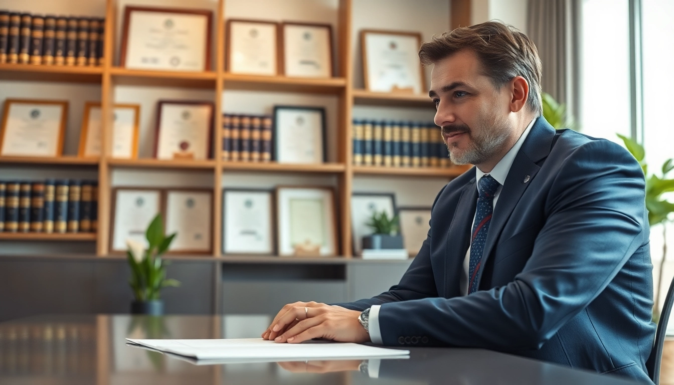 Consultation on Power of Attorney showcasing a professional lawyer in a modern office.