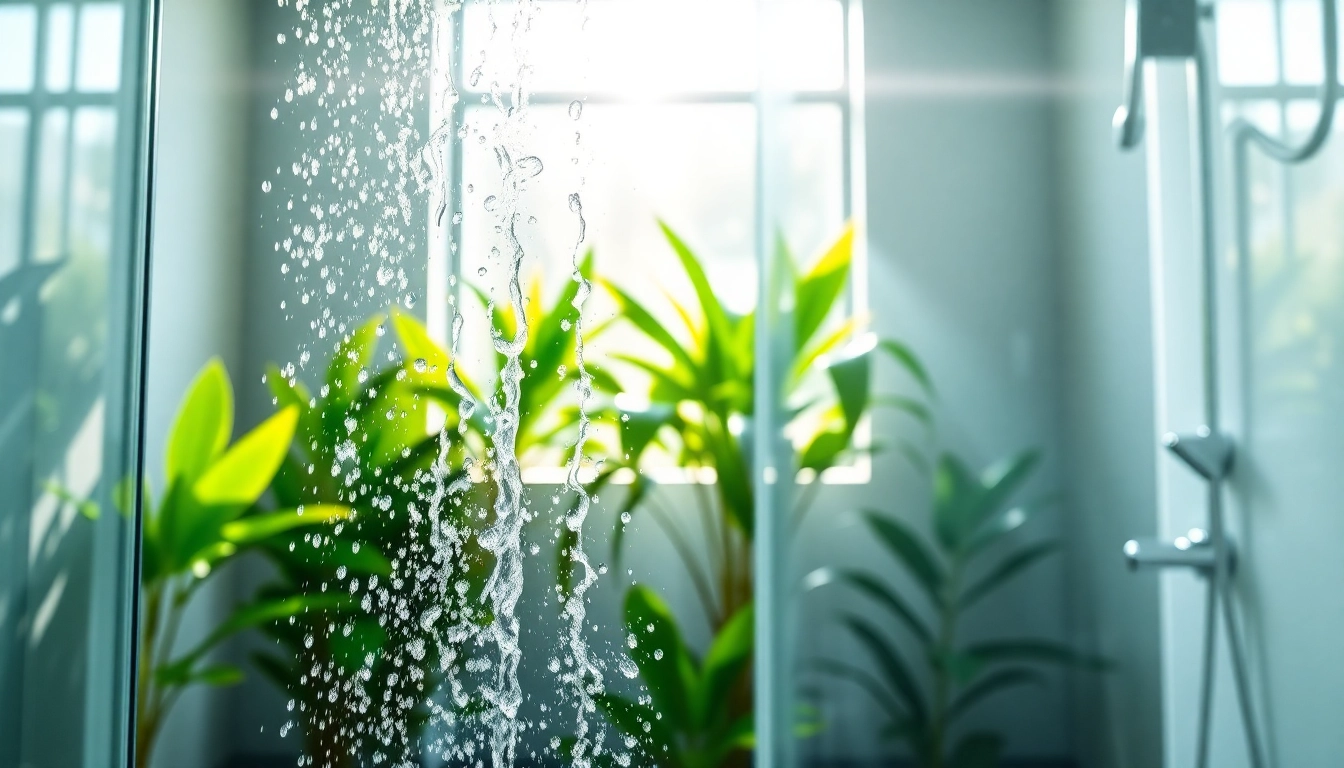 Experience elegant showers in a modern bathroom with sleek design and natural lighting.