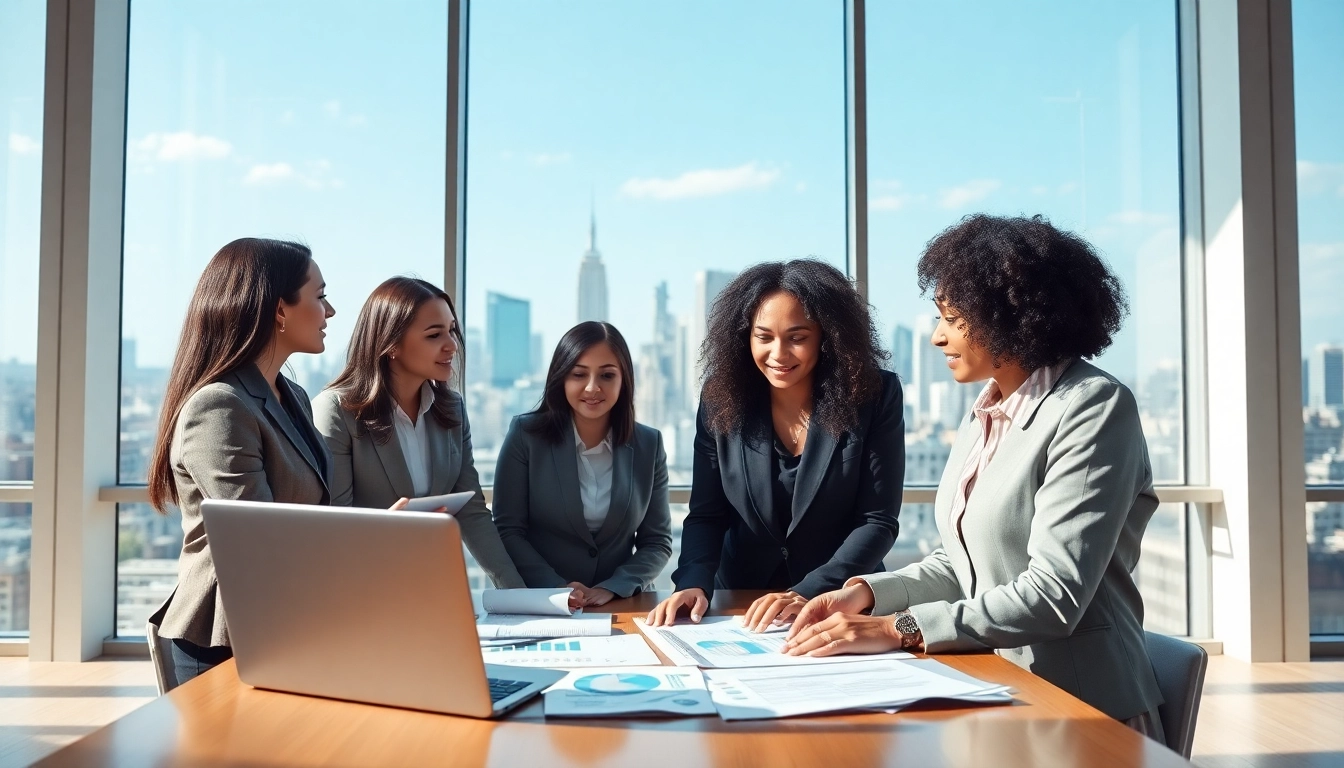Companies collaborating in a bright office space during a professional meeting.