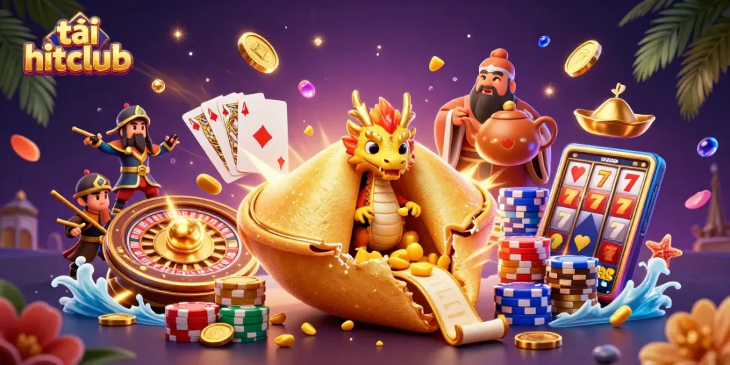 Spin the luck with tải hitclub, showcasing a vibrant casino scene with rich game elements.