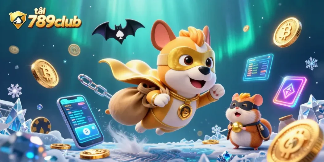 Experience the excitement of tải 789club with vibrant 3D characters and casino elements.