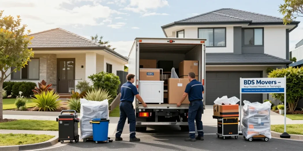 Movers Tauranga team loading a truck with furniture, showcasing local moving professionalism.