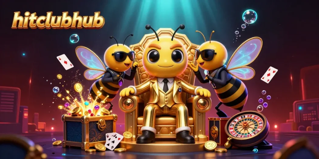Experience thrilling gaming at hitclubhub featuring vibrant visuals of casino elements and characters.